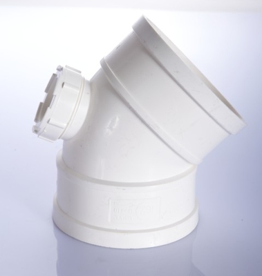 世豐pvc-u排水 管材管件 堅壁45&deg;彎頭 帶檢)